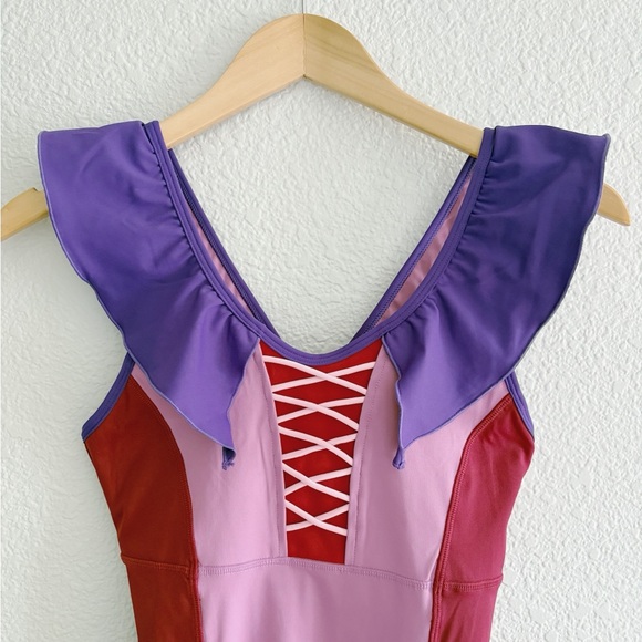 Crowned Athletics Sister Witch DARK PINK RUFFLE ATHLETIC TANK - Picture 3 of 8